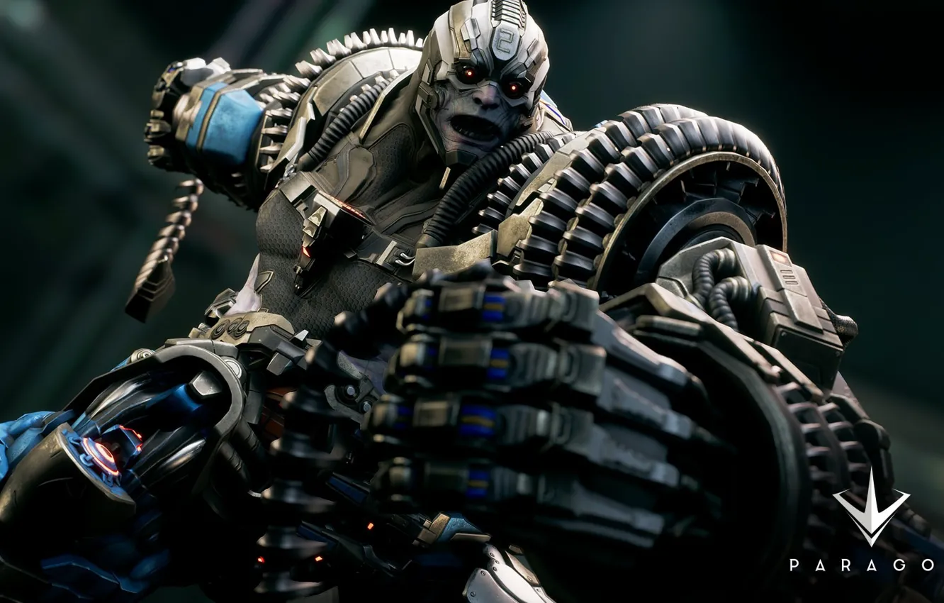 Фото обои logo, game, powerful, strong, muscular, MOBA, Paragon
