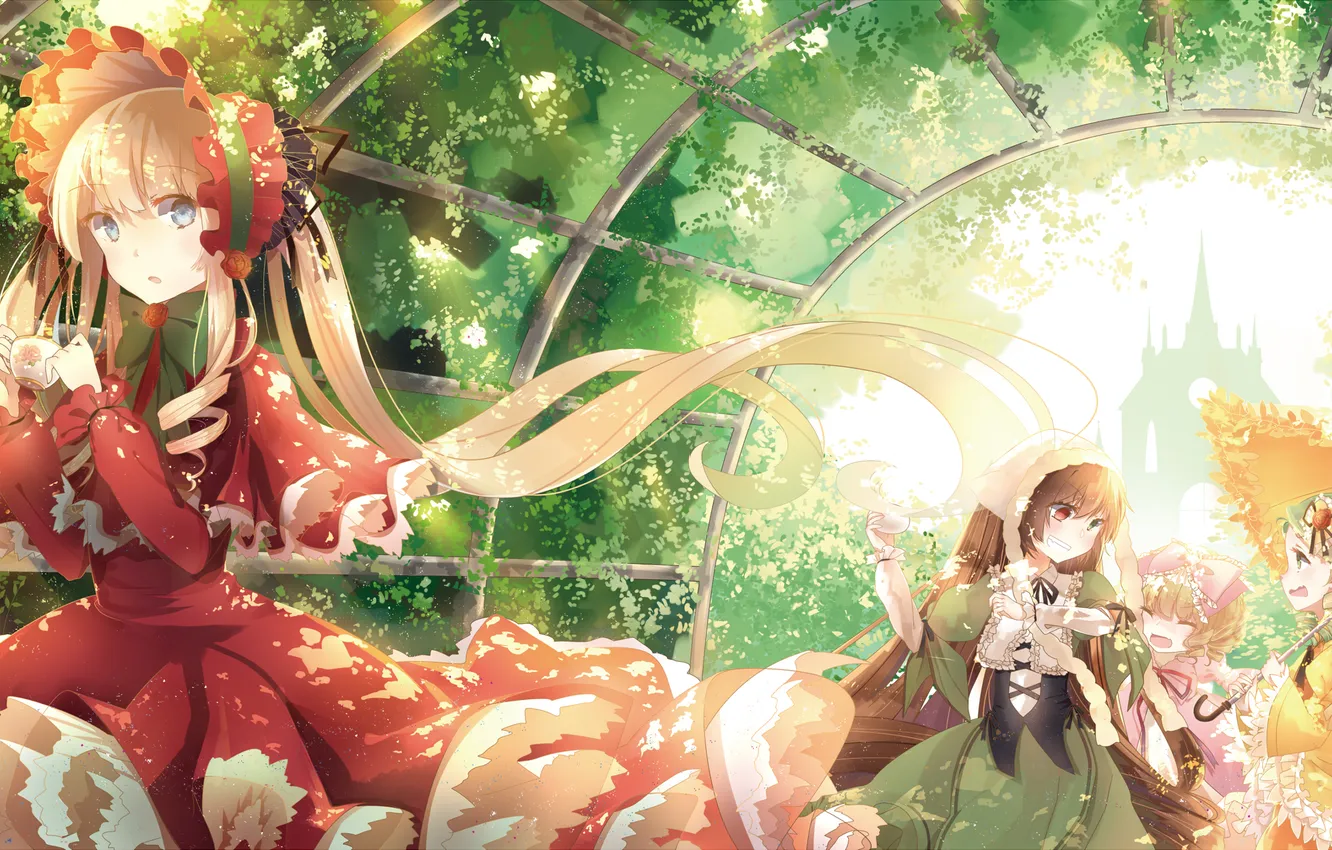 Фото обои rozen maiden, shinku, suiseiseki, Kanaria, Hina Ichigo, 3000 Xiao Chun