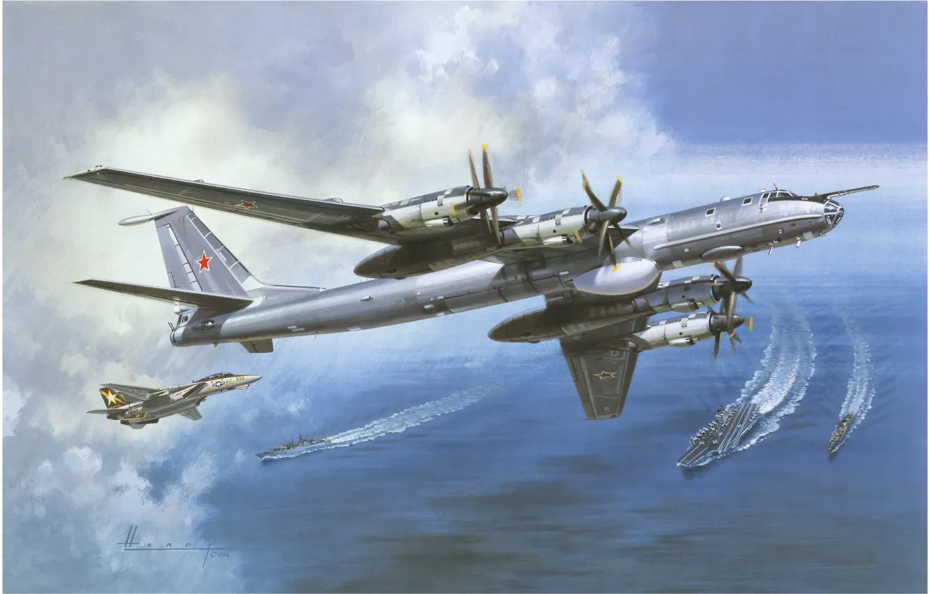 Фото обои Туполев, Wilfred Hardy "Big Bad Bear", Ту-142, морской, противолодочный, СССР