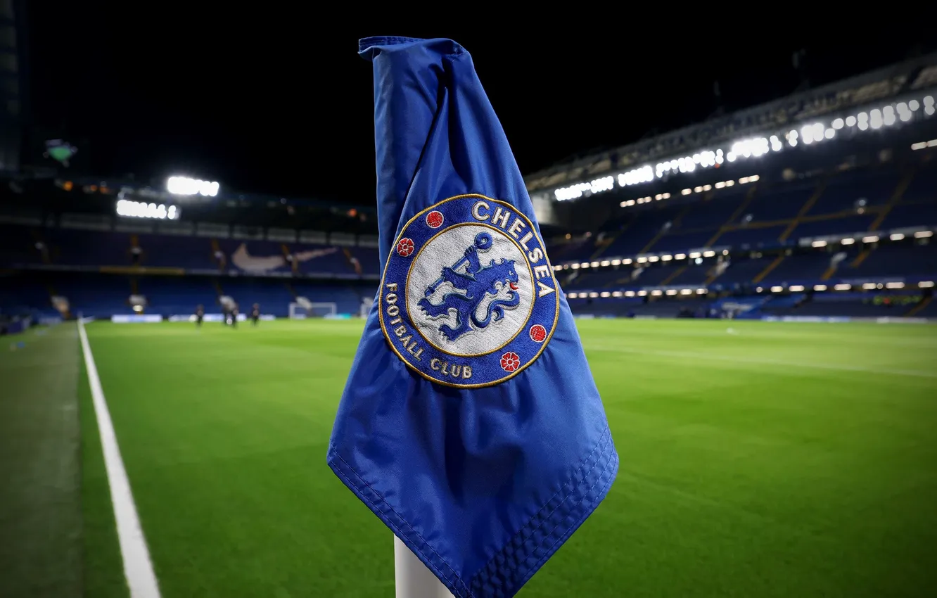 Фото обои Blue, Football, Premier League, Chelsea, Soccer, Flag, Chelsea FC