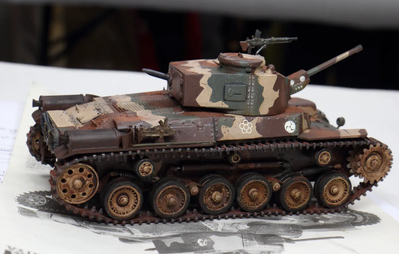 Фото обои игрушка, танк, моделька