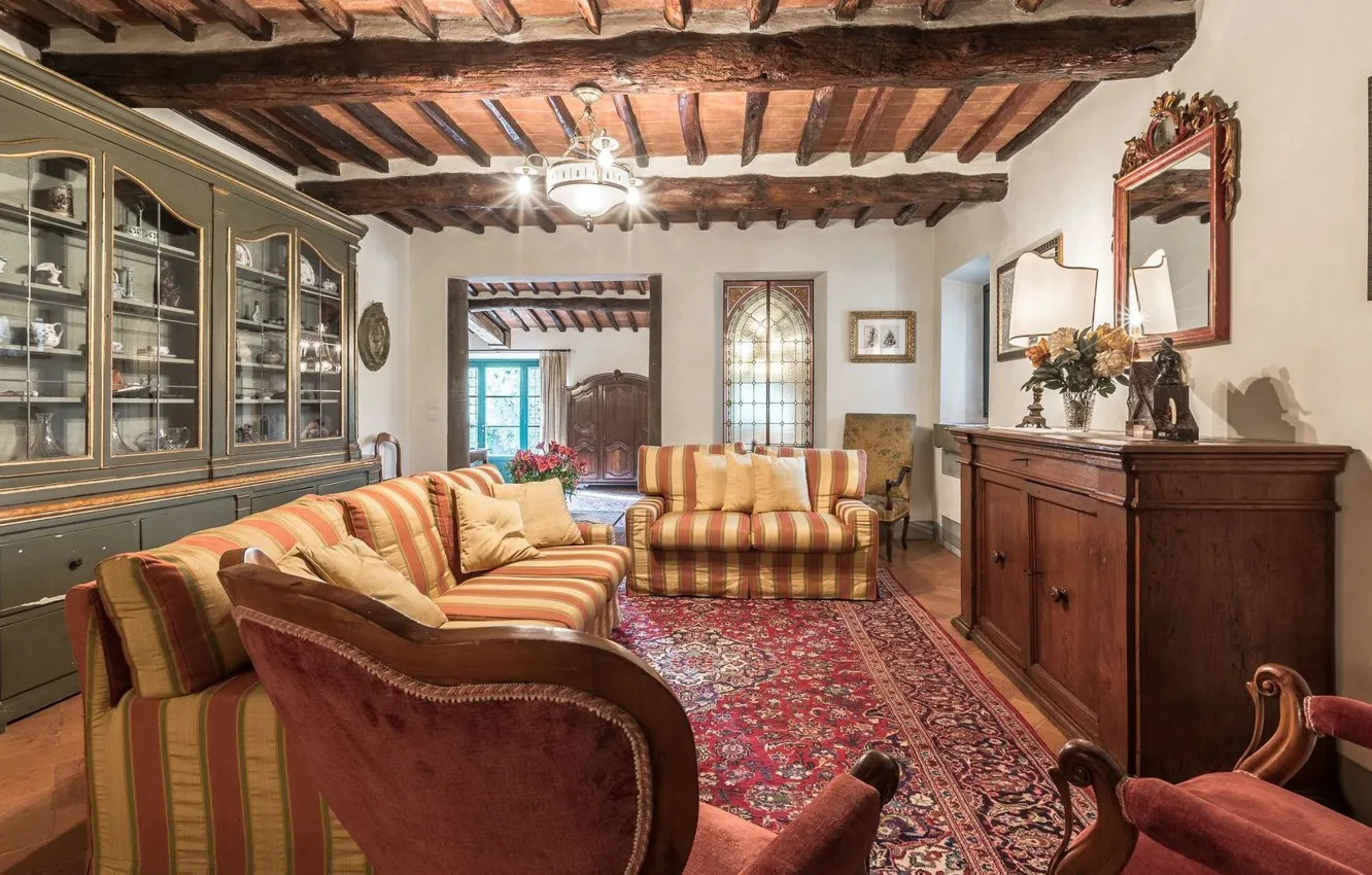 Фото обои дизайн, стиль, интерьер, гостиная, Tuscany, Villa Dell Angelo