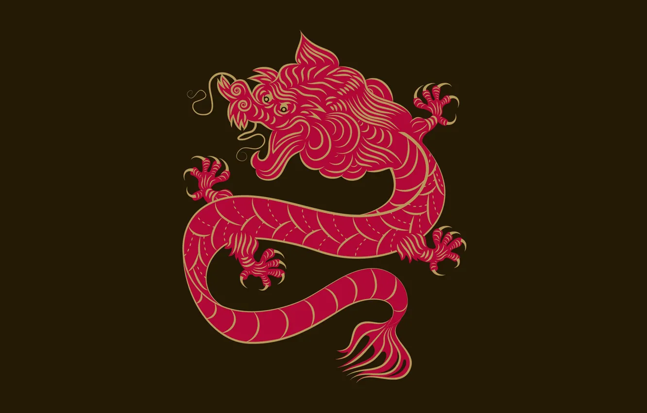 Фото обои дракон, китай, орнамент