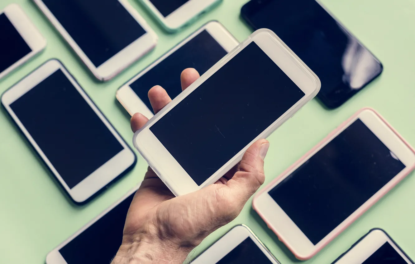 Фото обои cell, hand, phone