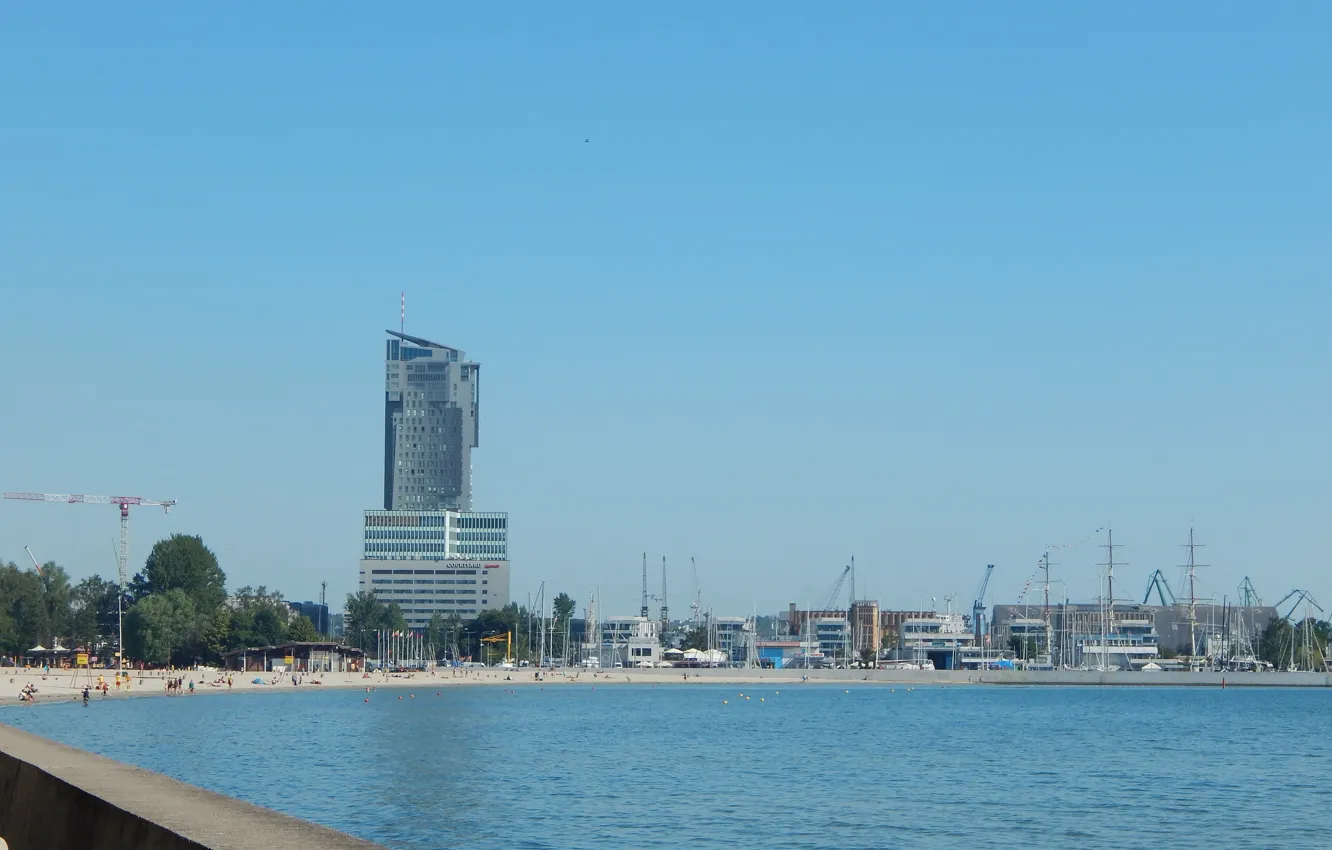 Фото обои morze, plaża, Bulwar