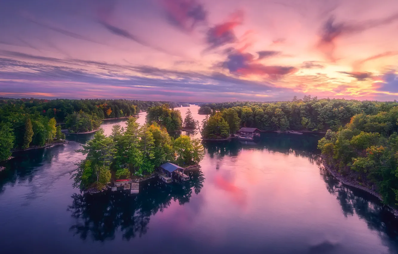 Фото обои Landscape, Autumn, Ontario, 1000 Islands