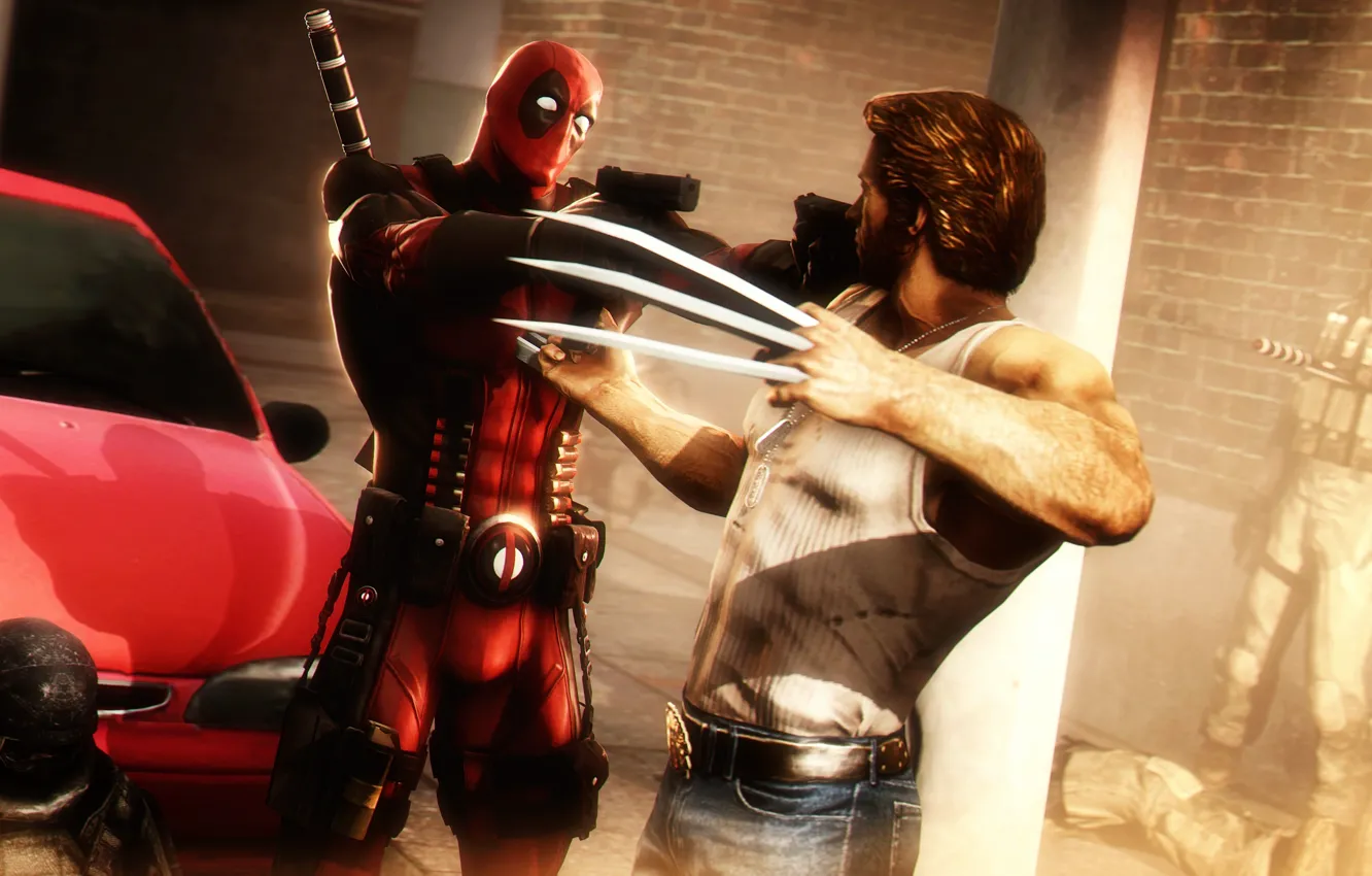 Фото обои игра, wolverine, Deadpool, x-men, Marvel Comics, logan, Wade Wilson