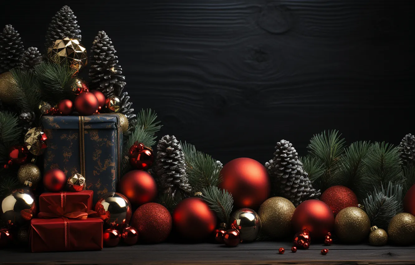 Фото обои подарок, елка, новый год, Рождество, Christmas, tree, decoration, Gift Boxes