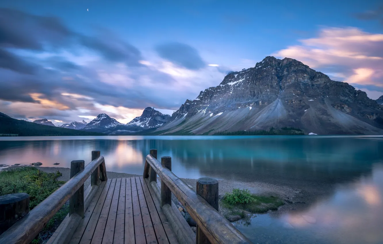 Фото обои озеро, Канада, Bow Lake