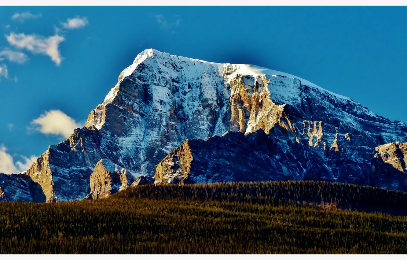 Фото обои снег, пейзаж, горы, Канада, Альберта, Замковая гора
