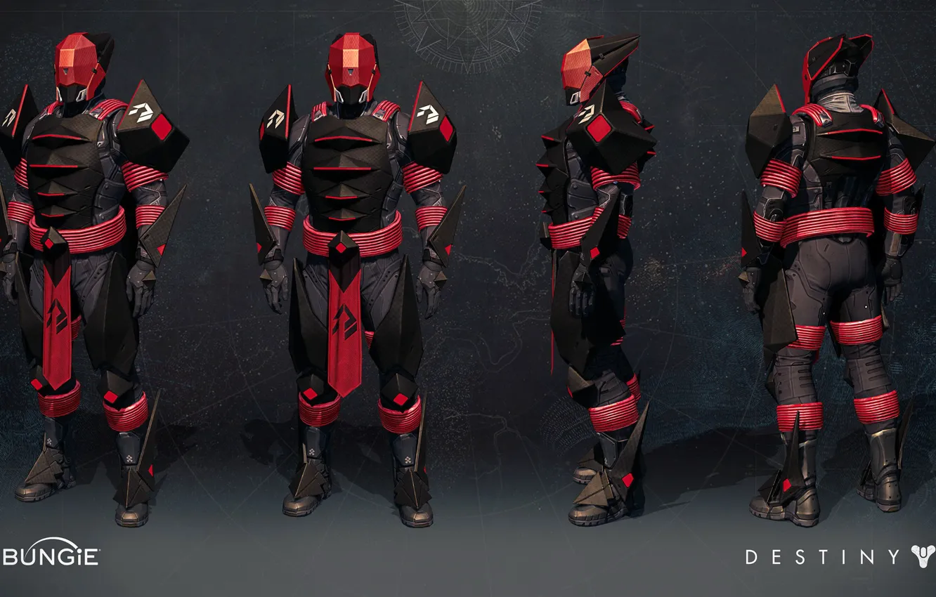Фото обои Concept, red, armor, helmet, Destiny, Destiny Rise of Iron, gamesuit