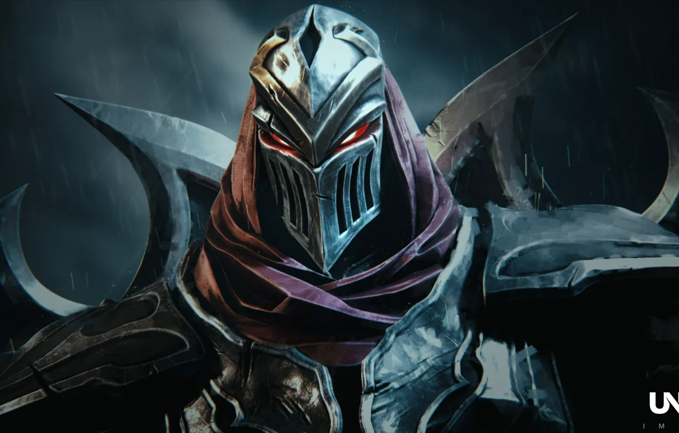 Фото обои доспехи, шлем, Zed, Legends of Runeterra