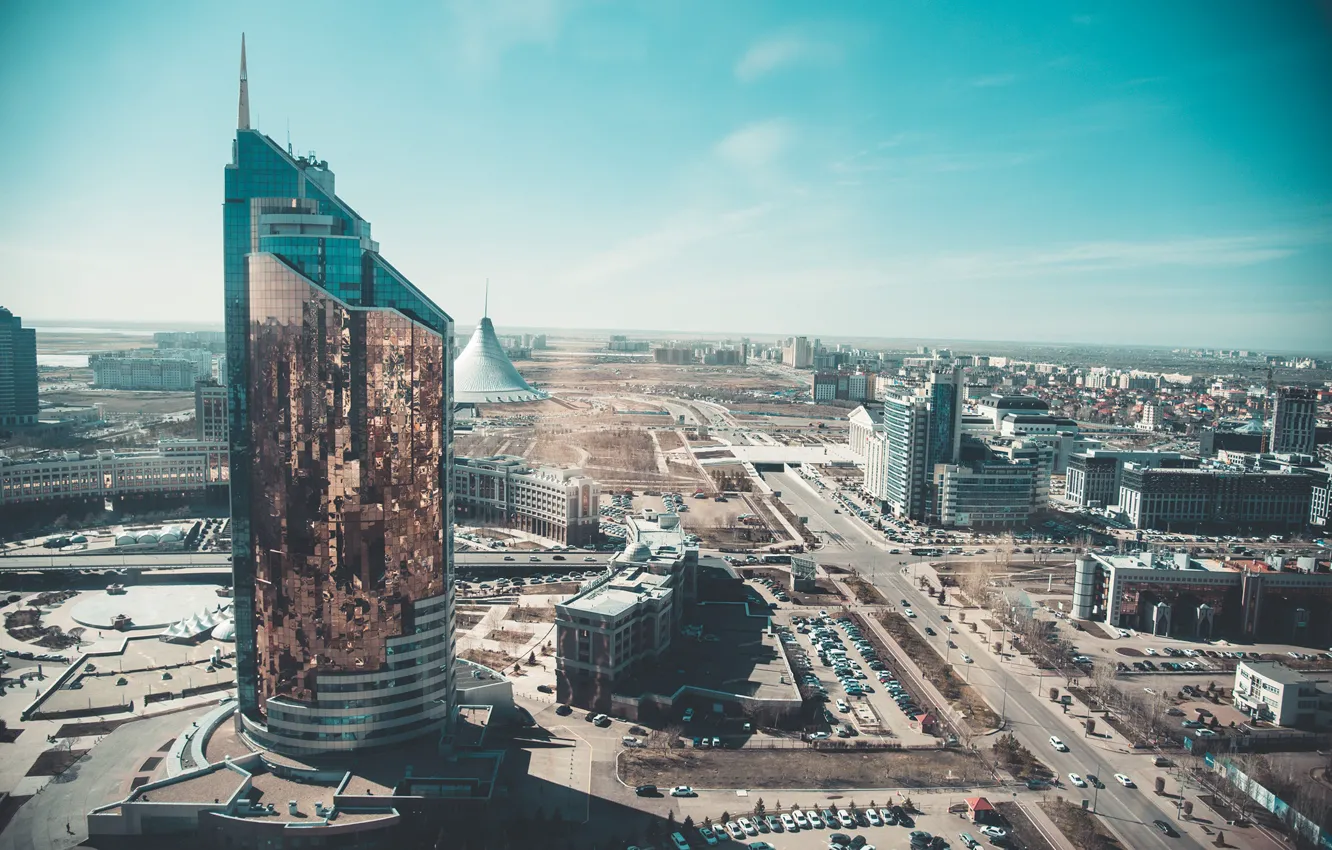 Фото обои город, здания, высота, Казахстан, улицы, Астана