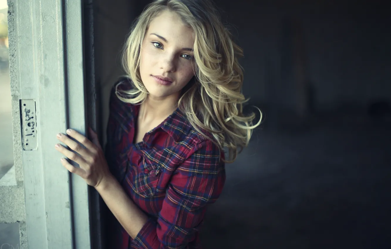 Фото обои girl, green eyes, photo, model, bokeh, face, blonde, Rachel Ann Yampolsky
