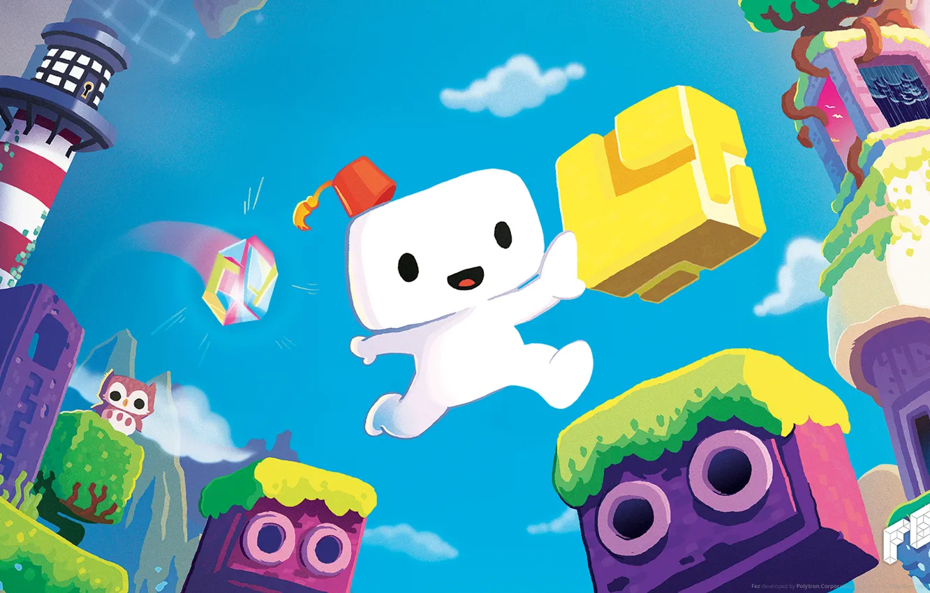 Фото обои FEZ, cub, Gomez, platform game