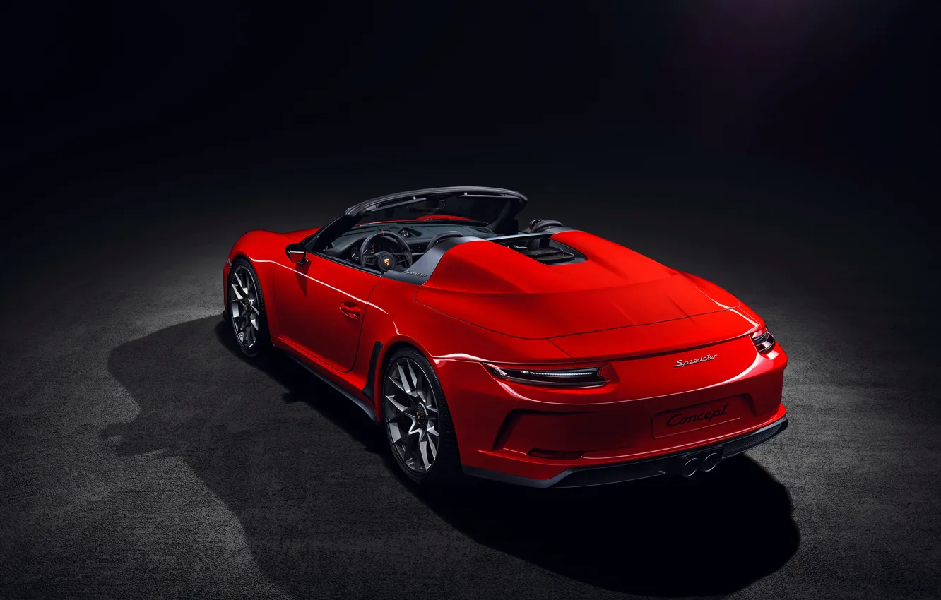 Фото обои 911, Porsche, вид сзади, 2018, Speedster, Concept II