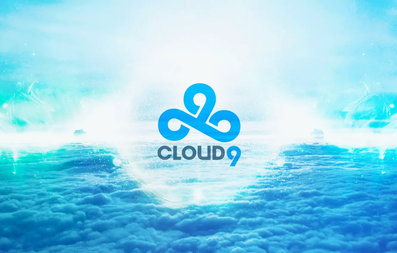 Фото обои logo, blue, clouds, csgo, dota 2, cs go, cloud9