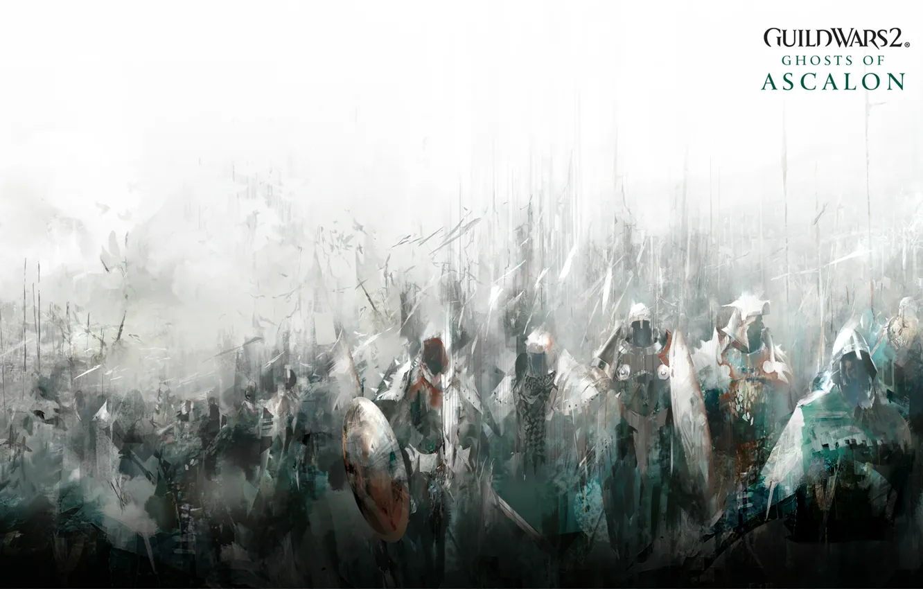 Фото обои армия, доспехи, белый фон, шлем, щит, Guild Wars 2