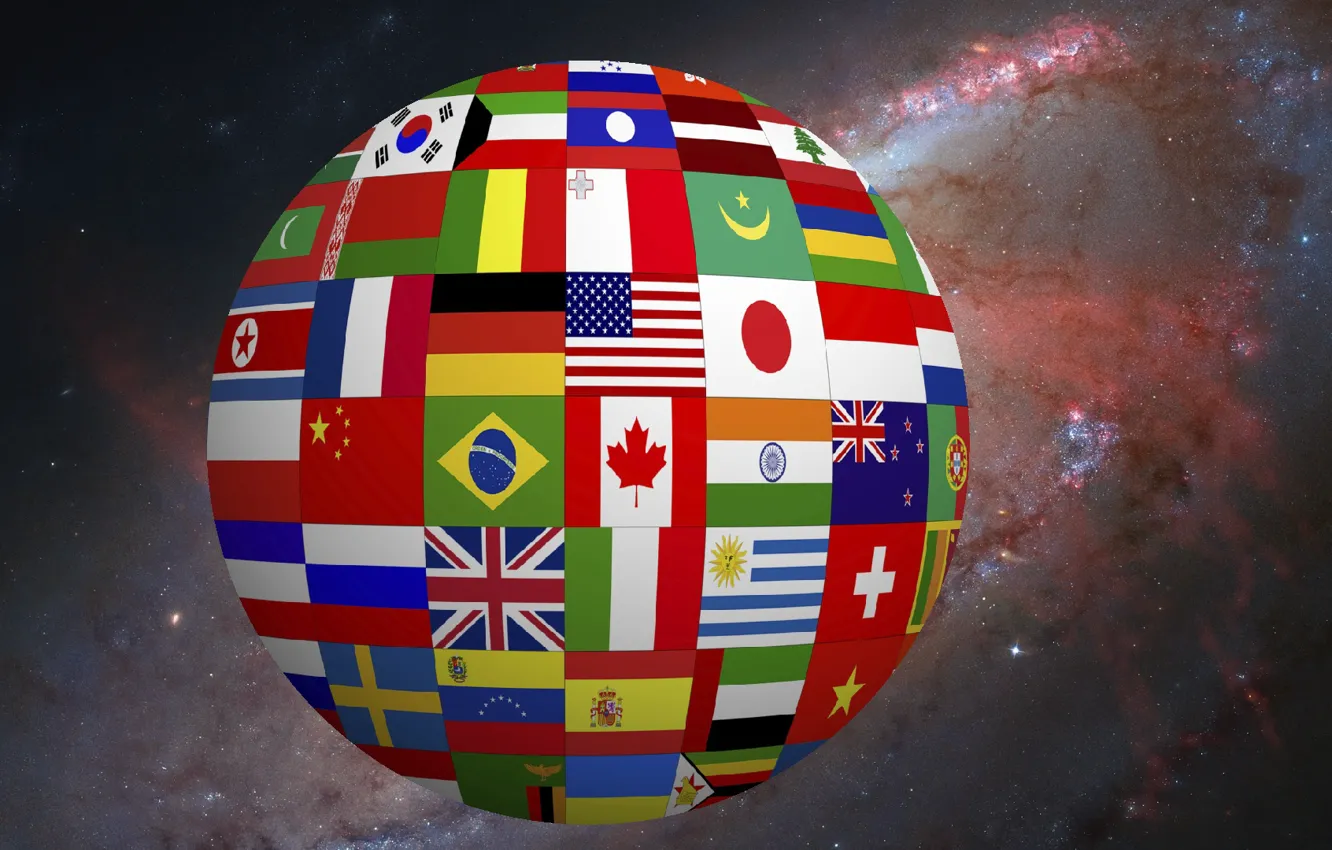 Фото обои love, Space, Earth, flags, Milky Way, other, wallpapers 1920 x 1080