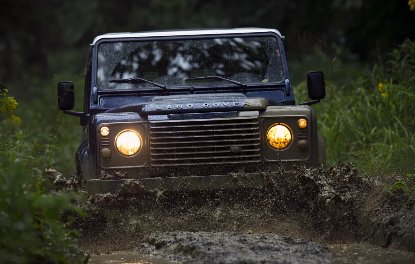 Фото обои грязь, Land Rover, Defender, 2013, Defender 90