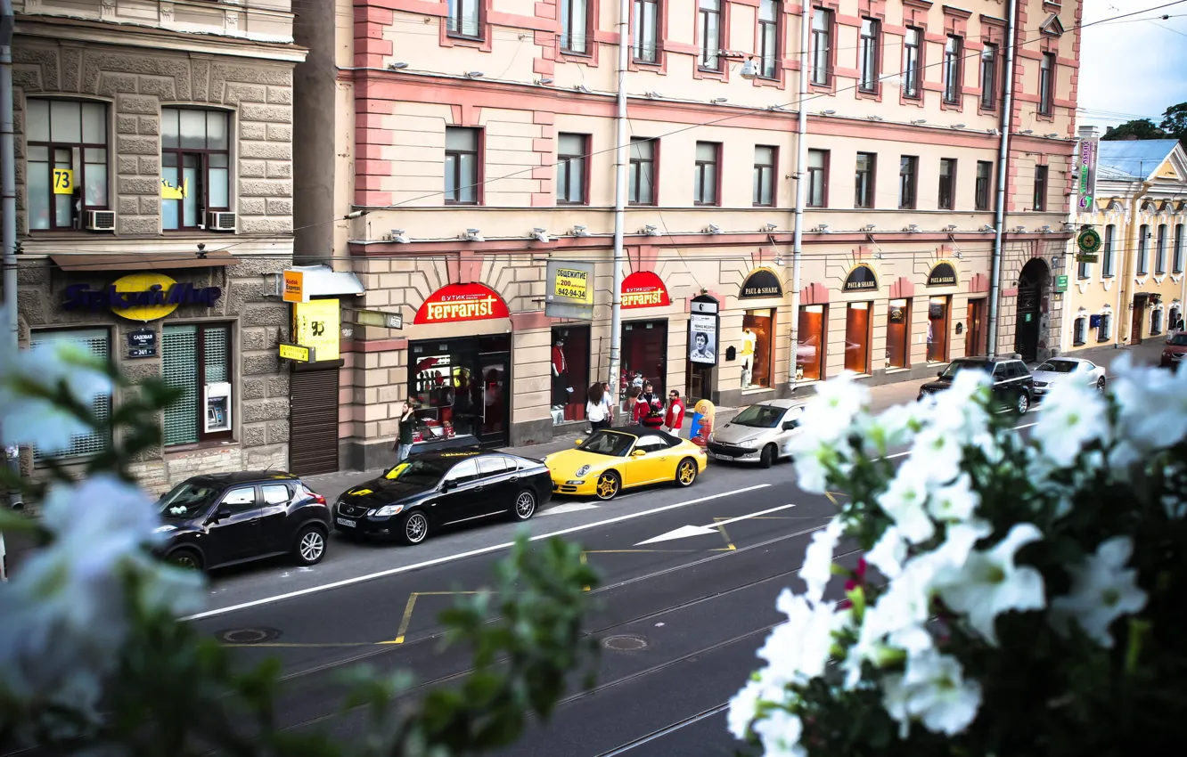 Фото обои машины, улица, Питер, Санкт-Петербург, Россия, porshe, Russia, спб