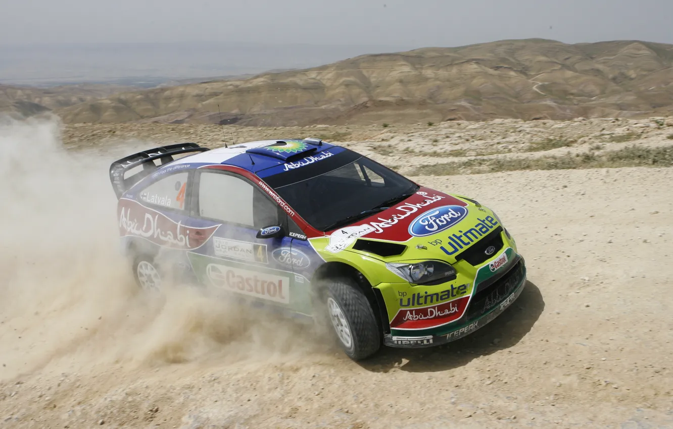 Фото обои Ford, Пыль, Форд, Гонка, Focus, WRC, Rally, Ралли