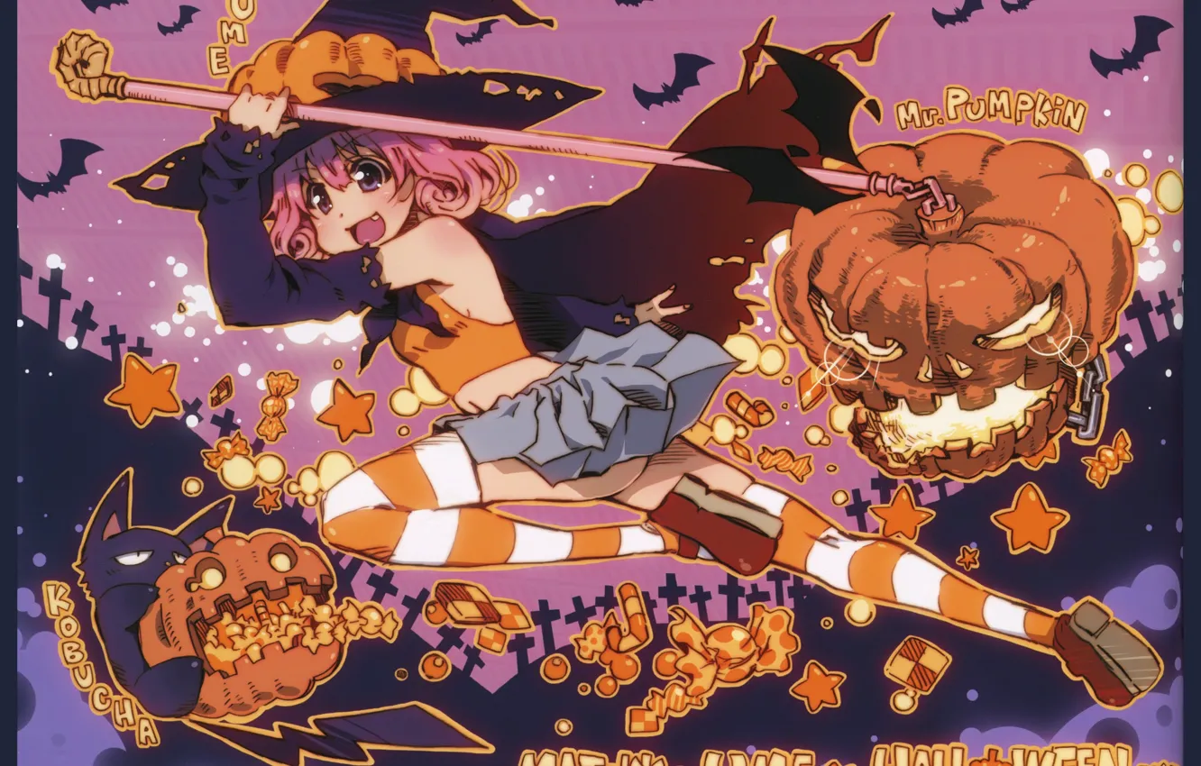 Фото обои кресты, пасть, безумие, pumpkin, черный плащ, hallowen, светильник джека, тыква с глазами