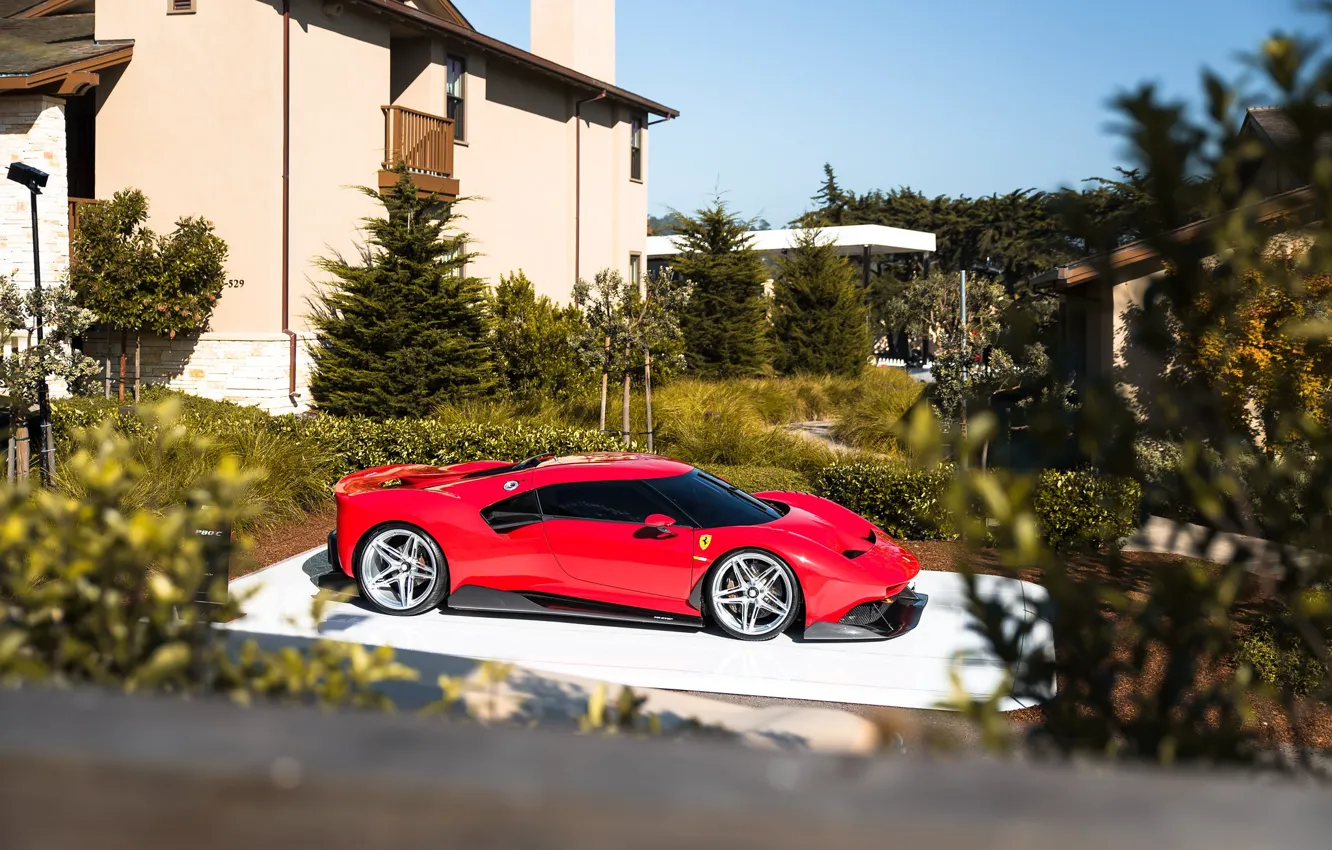 Фото обои Ferrari, Red, P80 C
