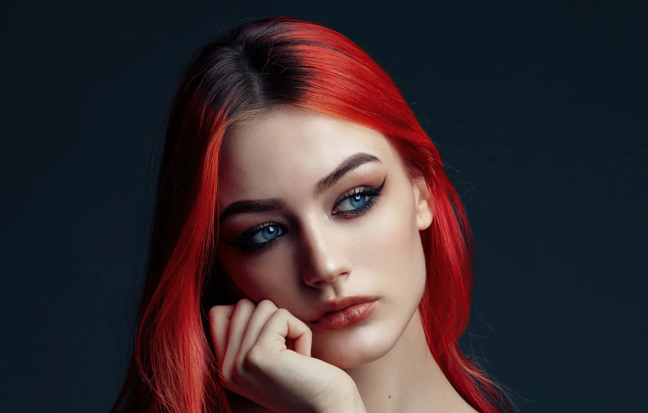 Фото обои girl, beautiful, model, redhead, cute, portrait