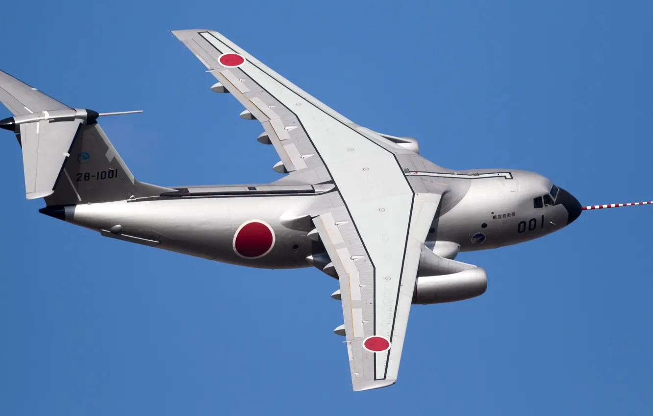 Фото обои самолёт, Kawasaki, военно-транспортный, двухмоторный, C-1