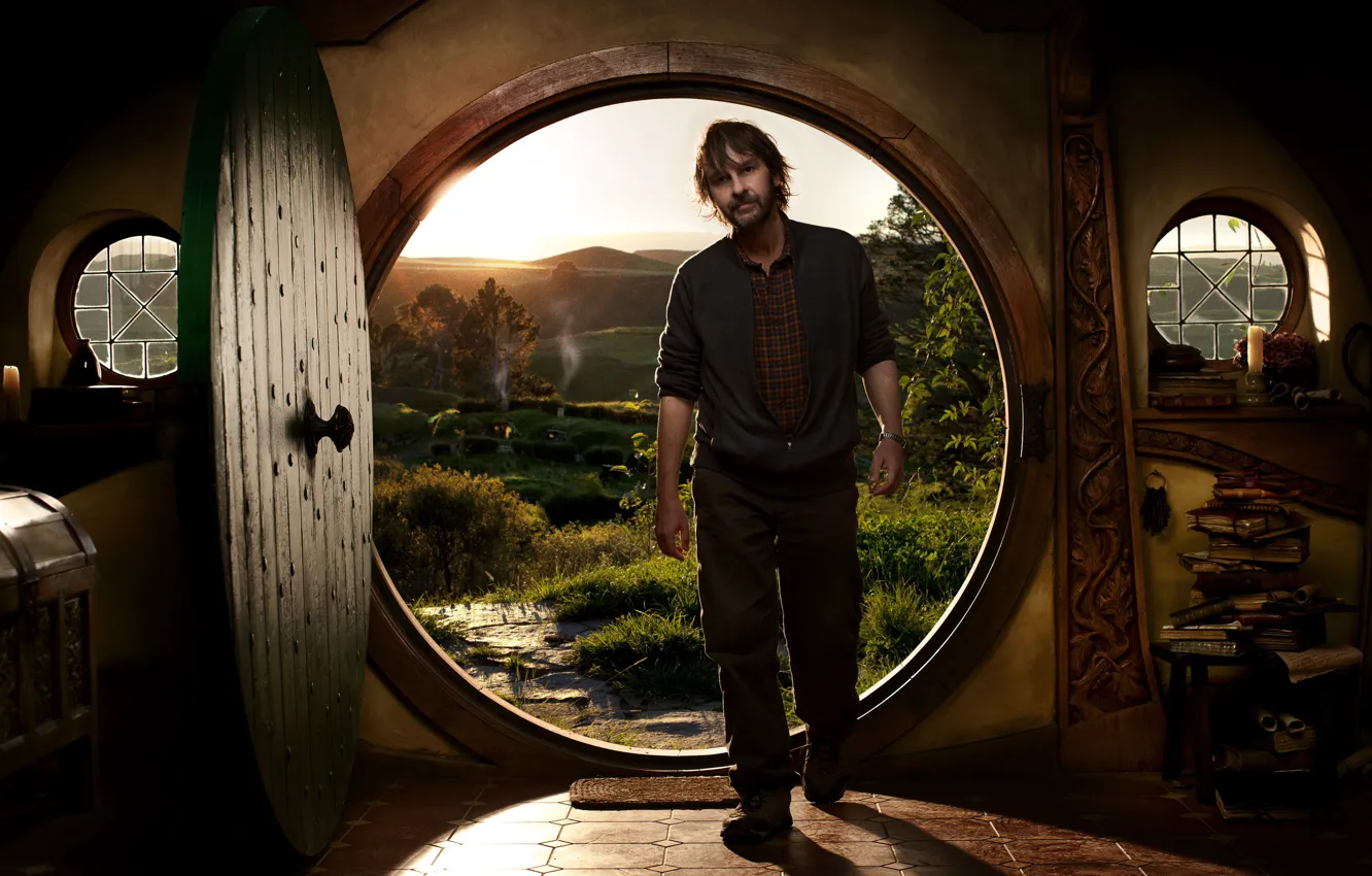 Фото обои дверь, хоббит, режиссер, порог, the hobbit, питер джексон, съемки, peter jackson