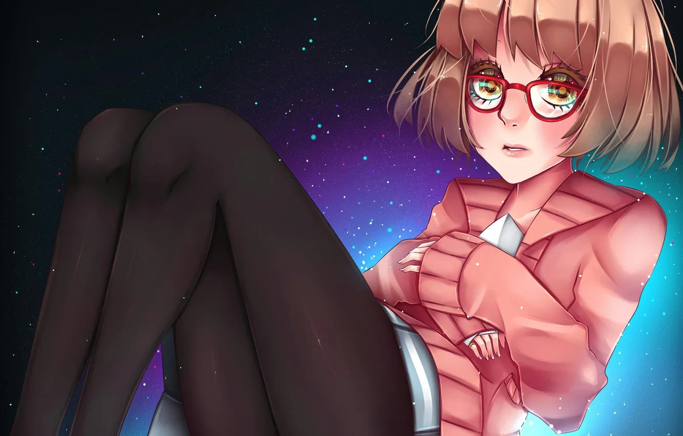 Фото обои звёзды, девочка, Kyoukai no Kanata, Mirai Kuriyama