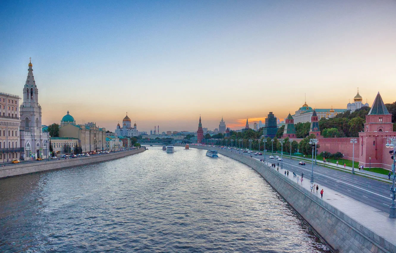 Фото обои Кремль, Москва-река, Большой Москворецкий мост, Андрей Плотников