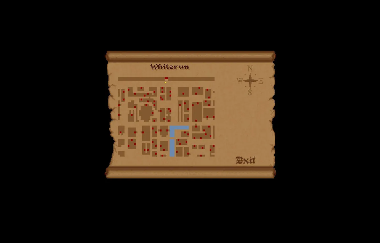 Фото обои карта, art, pixel, Skyrim, Whiterun