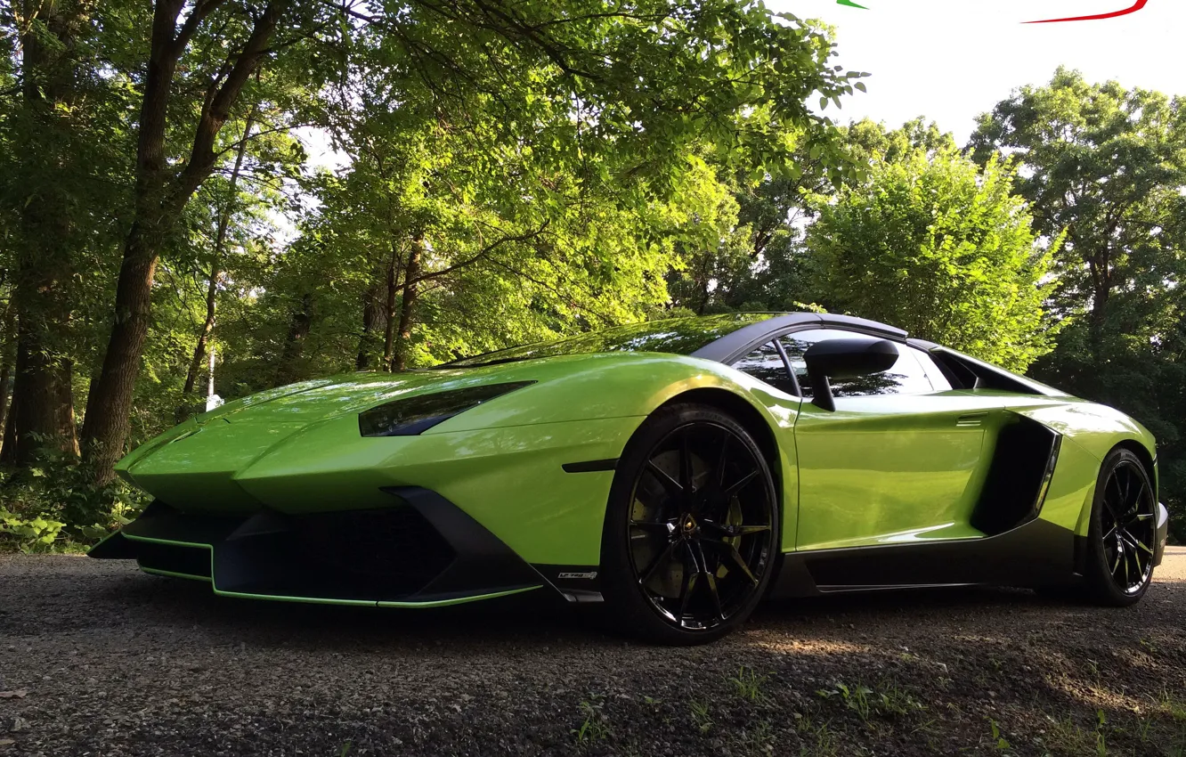 Фото обои green, lamborghini, anniversary, aventador, lp700-4, 50th