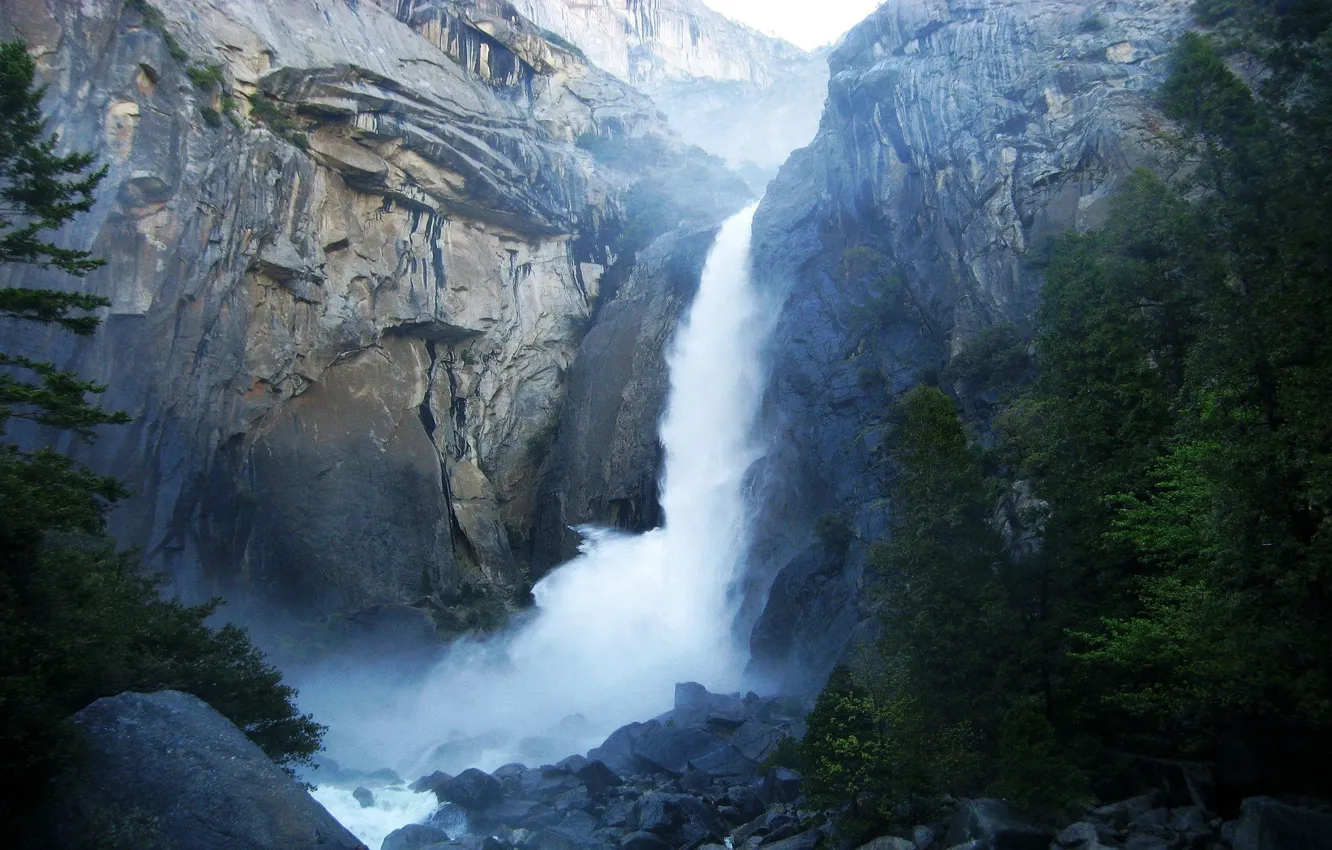 Фото обои Калифорния, Огненный водопад, Национальный парк Йосемити