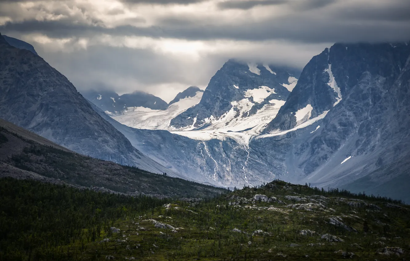 Фото обои небо, горы, тучи, природа, скалы, ледник, Норвегия, Norway
