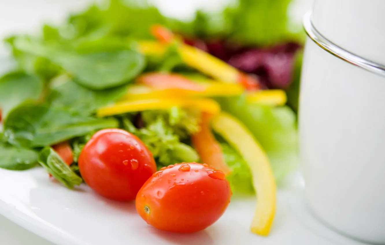 Фото обои еда, овощи, салат, помидоры-черри