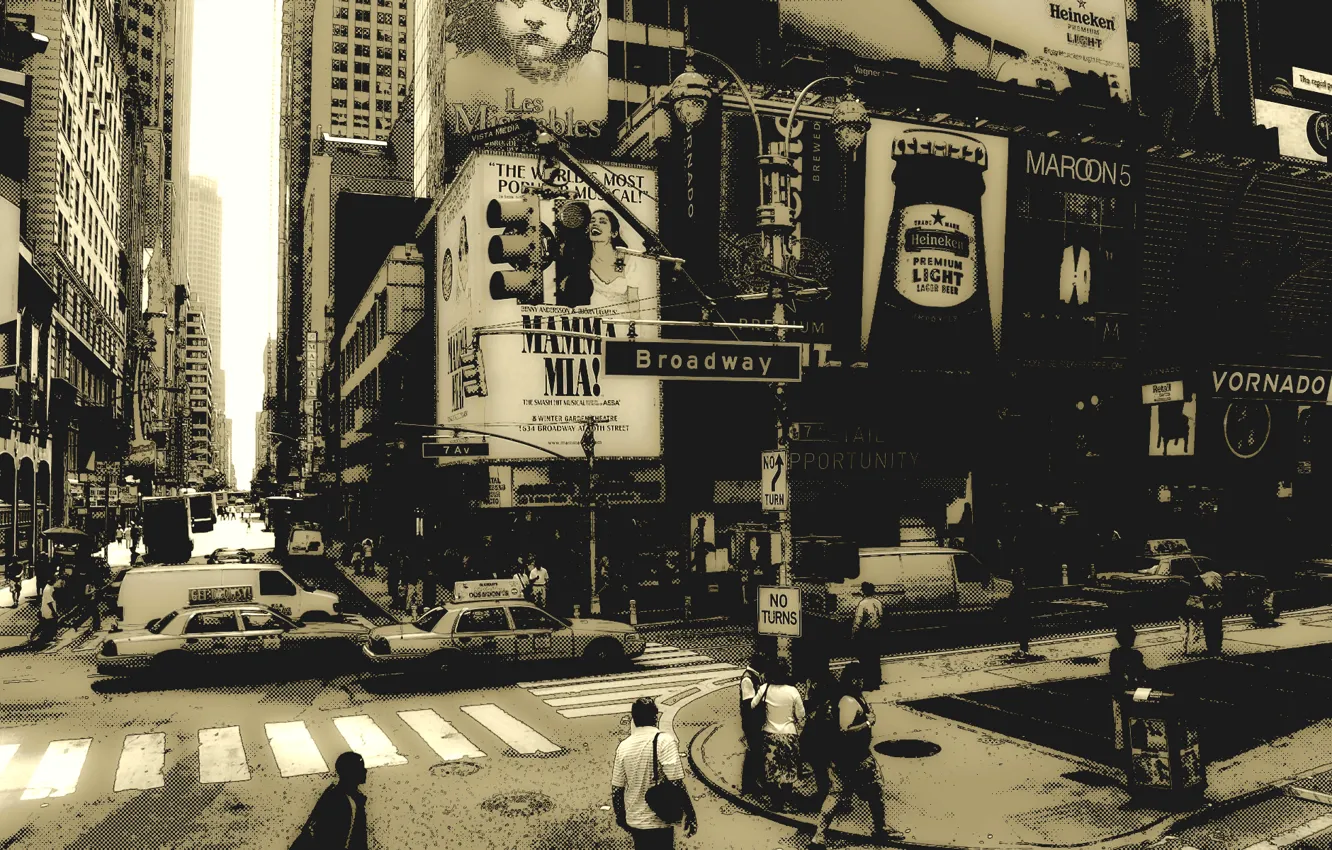 Фото обои машины, люди, города, дома, америка, нью-йорк, roads, new york city