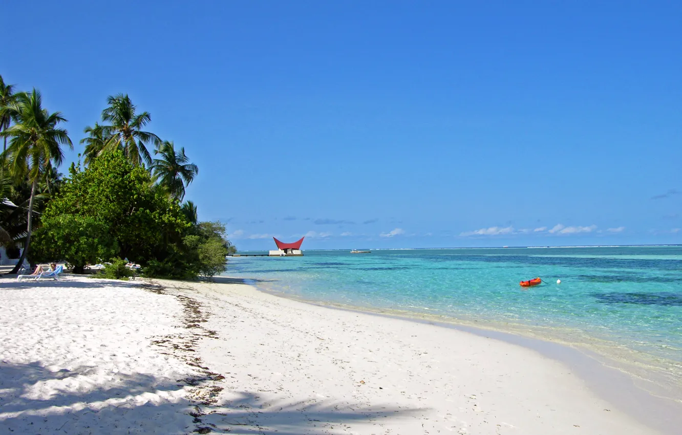 Фото обои тропики, остров, красота, отпуск, Мальдивы