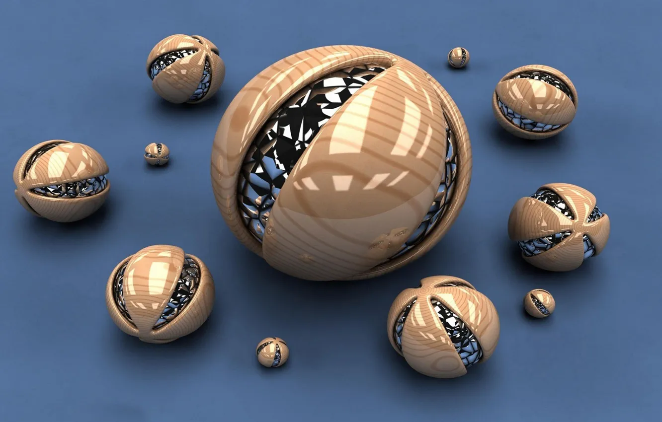 Фото обои cinema, abstract three-dimensional balls
