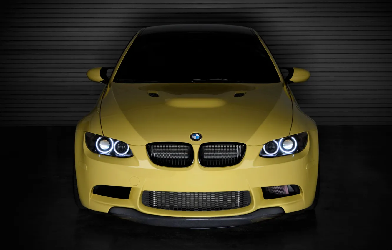 Фото обои BMW, Yellow, E92, M3, Front of