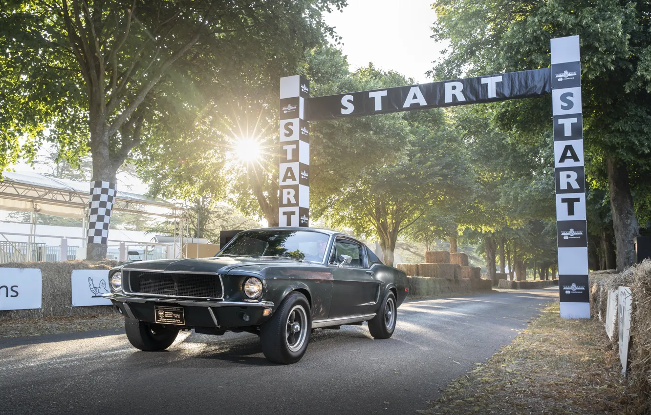 Фото обои Ford, Fastback, 2018, 1968, Mustang GT, Bullitt, Goodwood