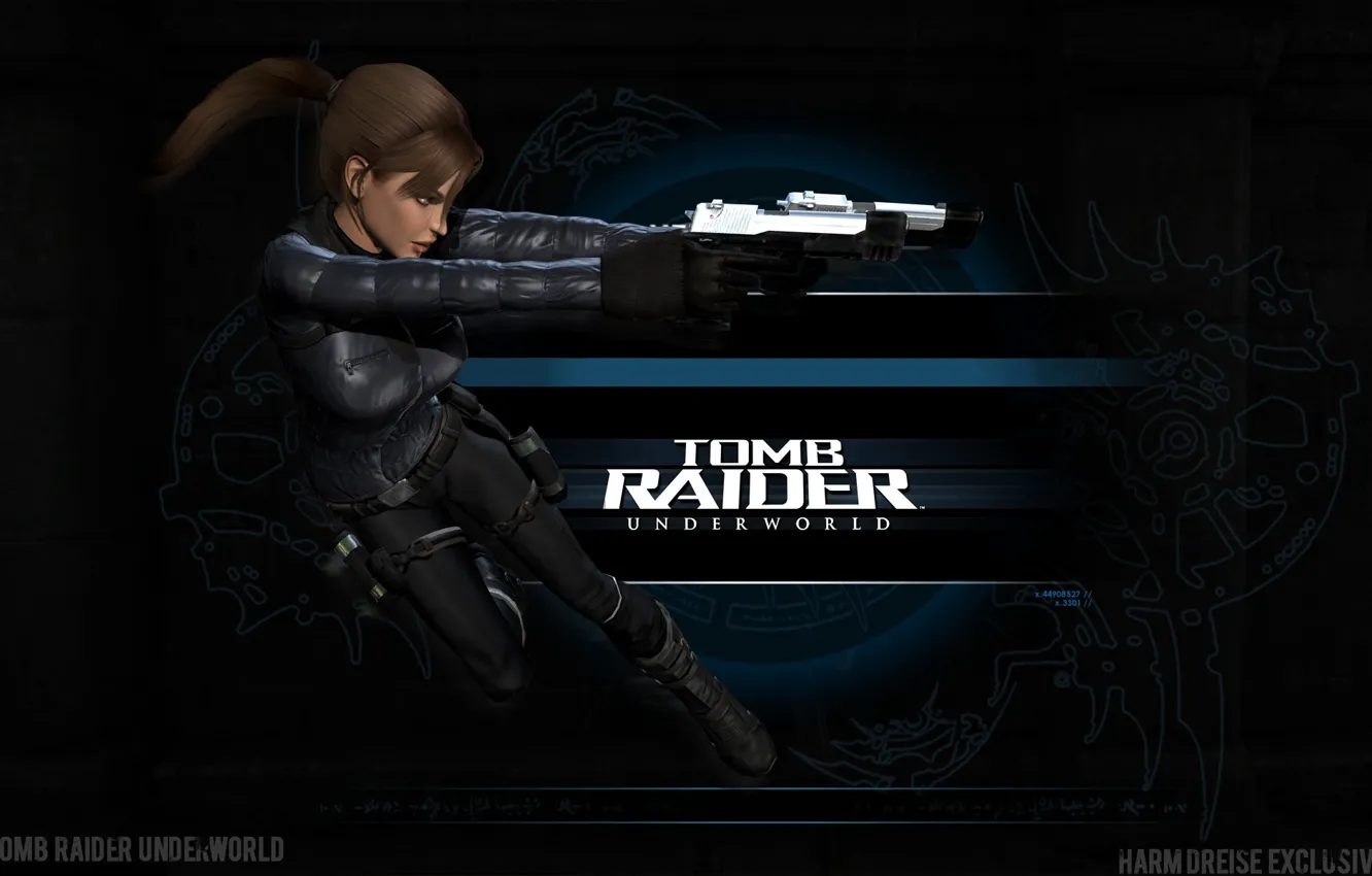 Фото обои девушка, пистолеты, Tomb Raider, Лара Крофт, Lara Croft, расхитительница гробниц, Tomb Raider: Underworld