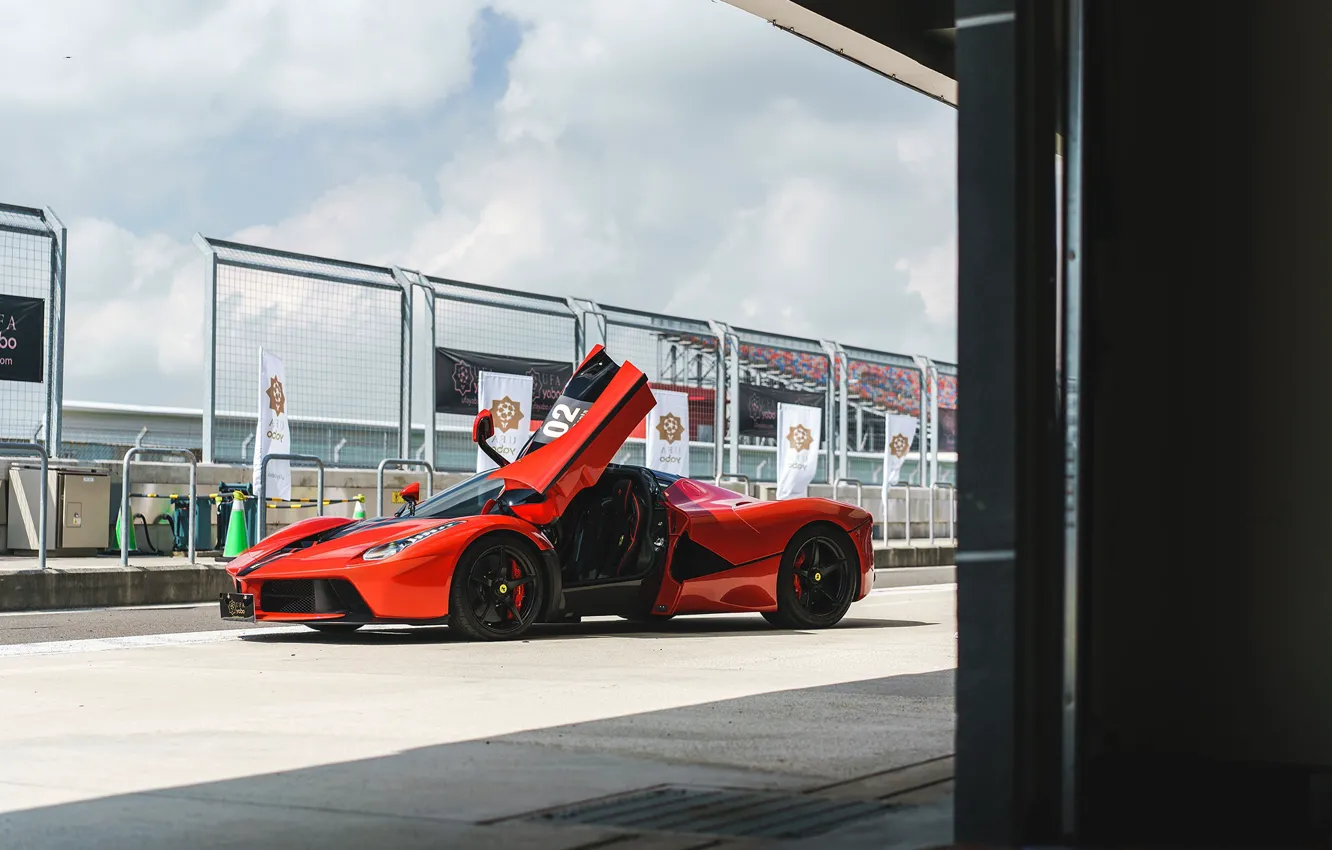 Фото обои Ferrari, Red, LaFerrari