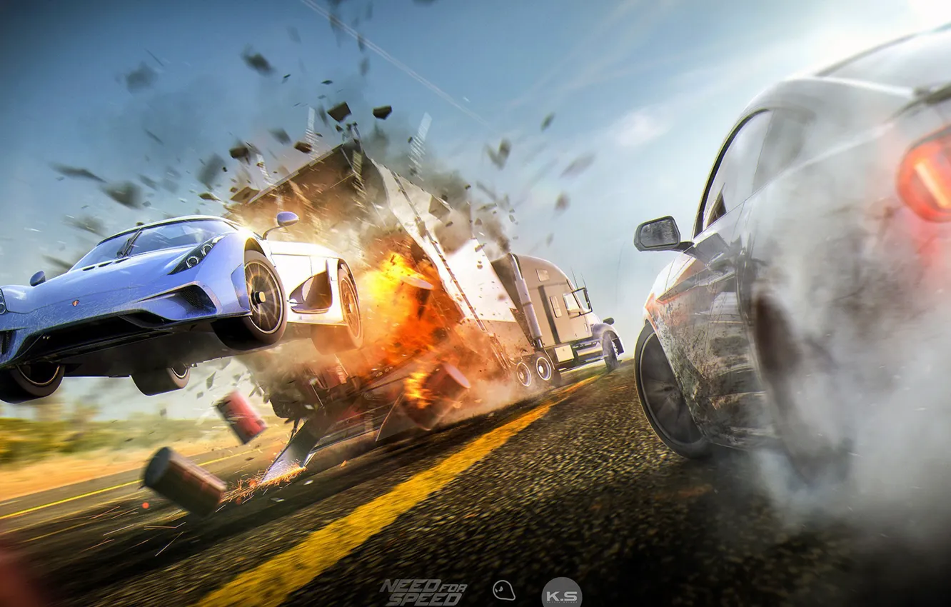 Фото обои машины, игра, пыль, Need for Speed: Payback