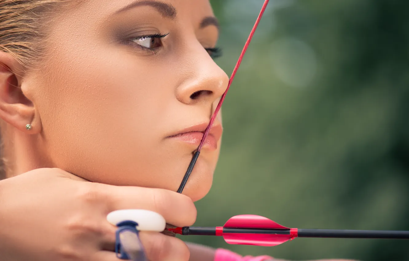 Фото обои woman, arrow, rope, archery, targeting