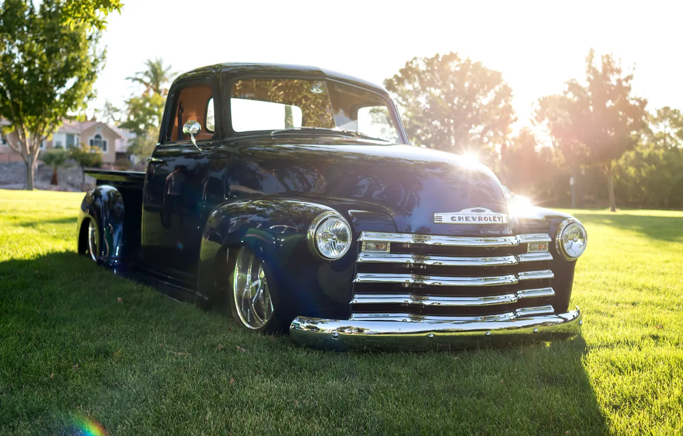 Фото обои ретро, Chevrolet, классика, пикап, pickup