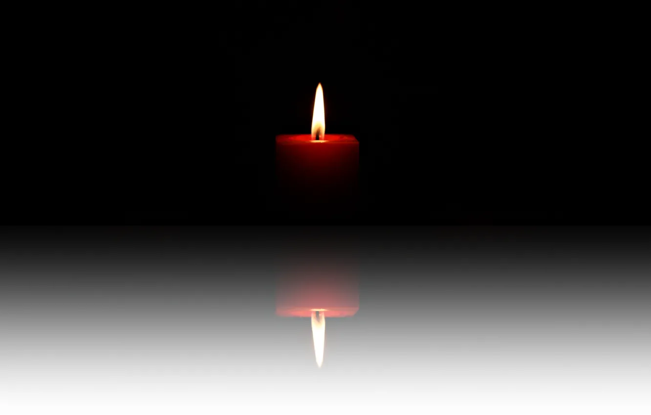 Фото обои макро, свеча, отрожение