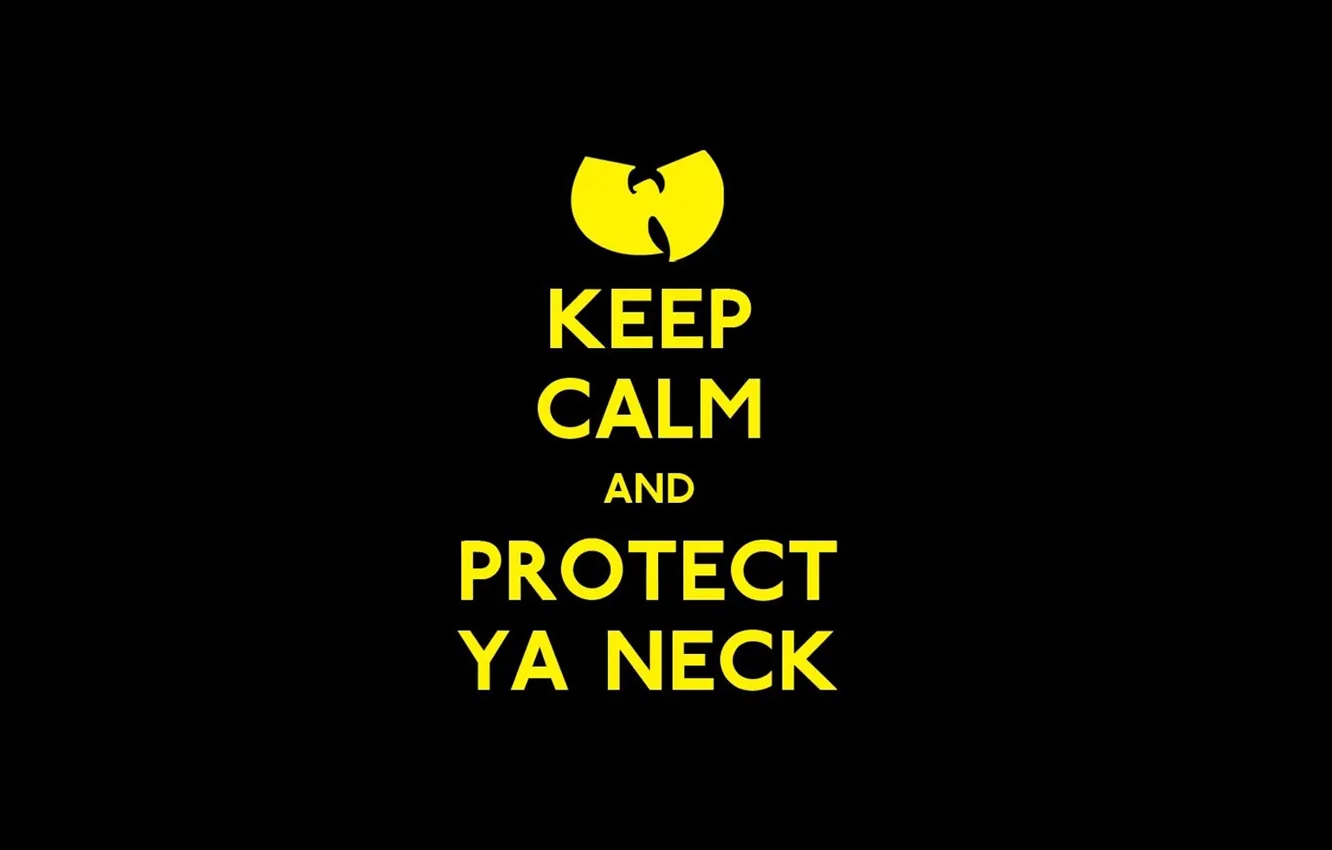 Фото обои Music, Black, Logo, Yellow, Keep Calm, Minimalism, Wu-Tang Clan, Hardcore Hip-Hop